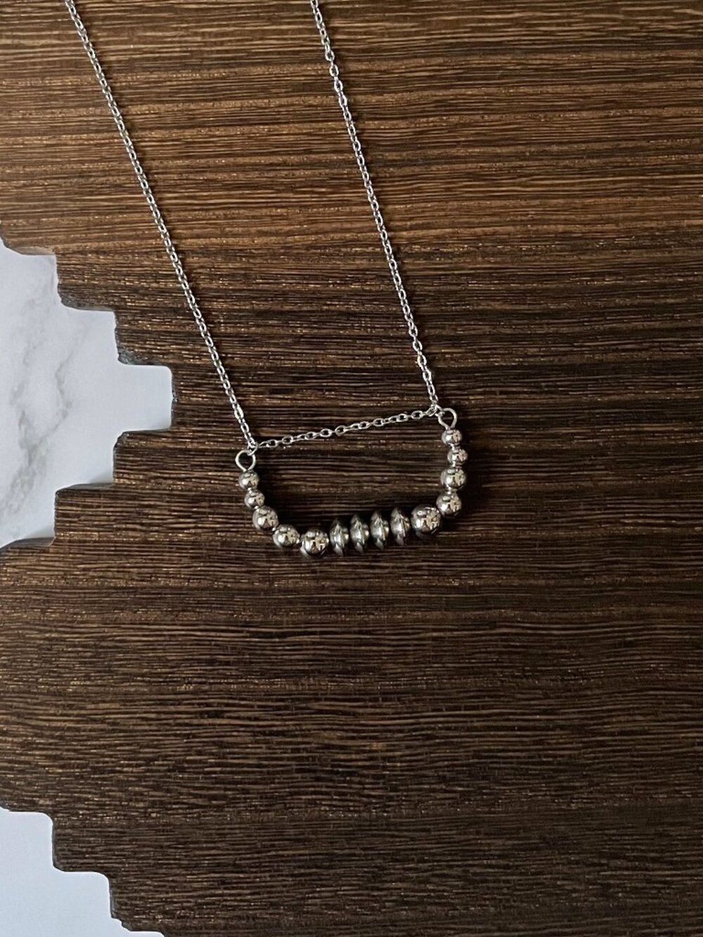 Handmade 4x4 Extended Western Pearl Bar Necklace 17 inch